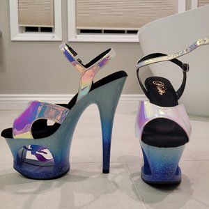 Pleaser Iridescent Mermaid Heel Size 7 Brand New